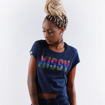 CAMISETA CROPPED MULLET MISSY SUMMER RAINBOW CAMISETA CROPPED MULLET MISSY SUMMER RAINBOW